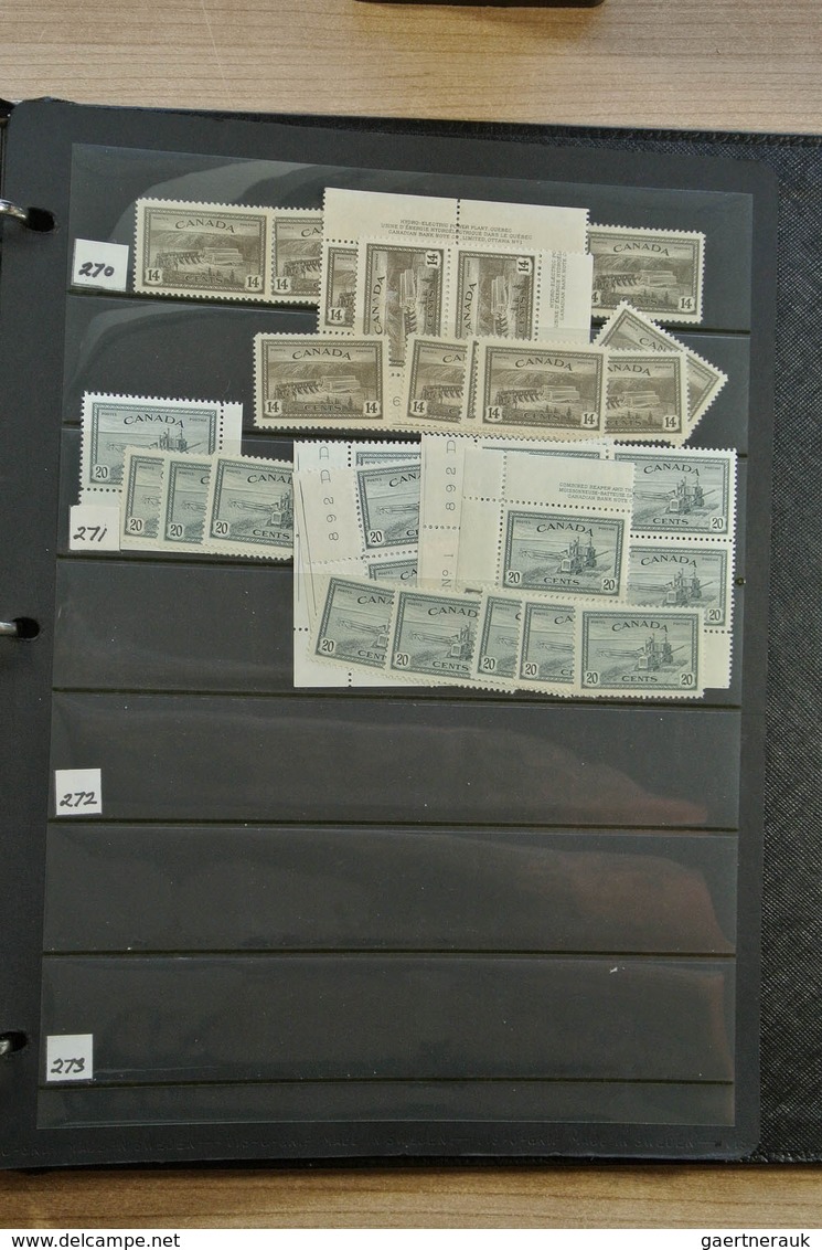 22349 Canada: 1902-1972. Extensive MNH and mint hinged stock Canada 1902-1972 in 4 stockbooks, including m