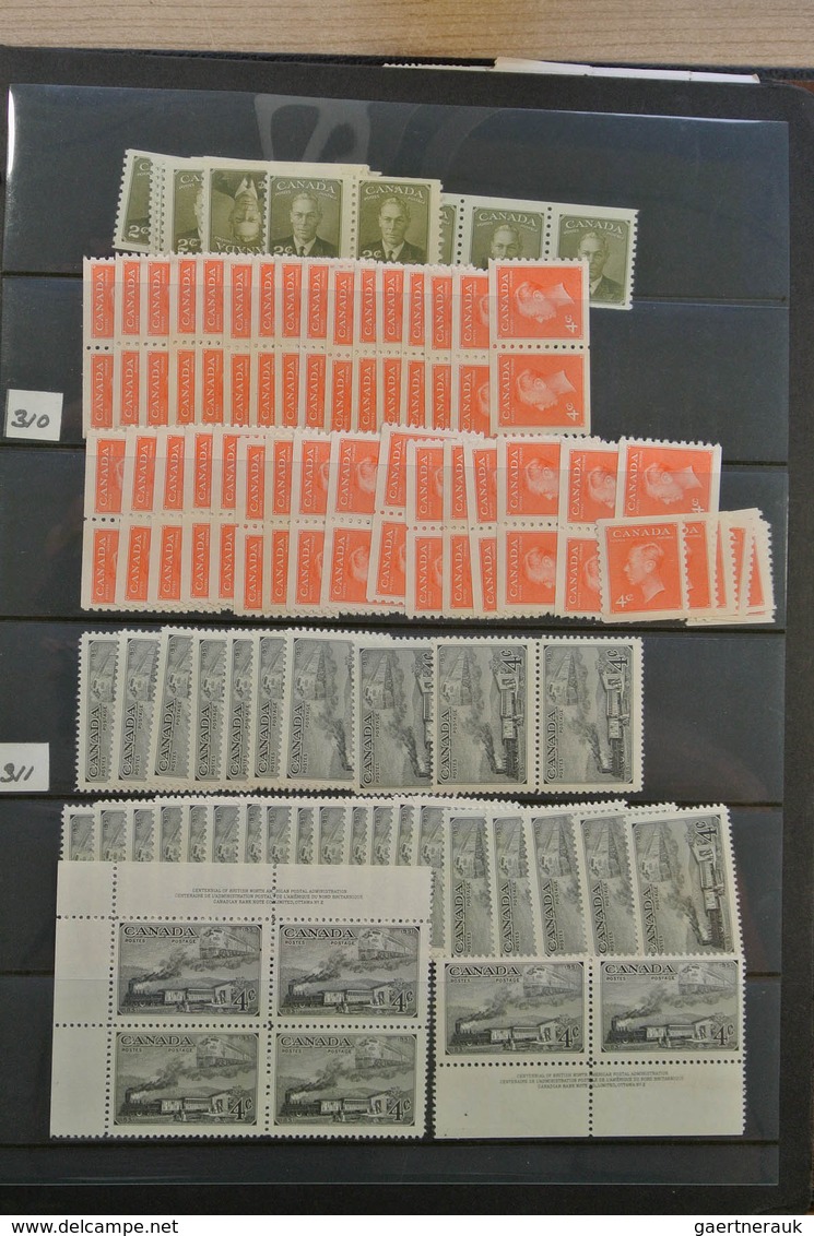 22349 Canada: 1902-1972. Extensive MNH and mint hinged stock Canada 1902-1972 in 4 stockbooks, including m