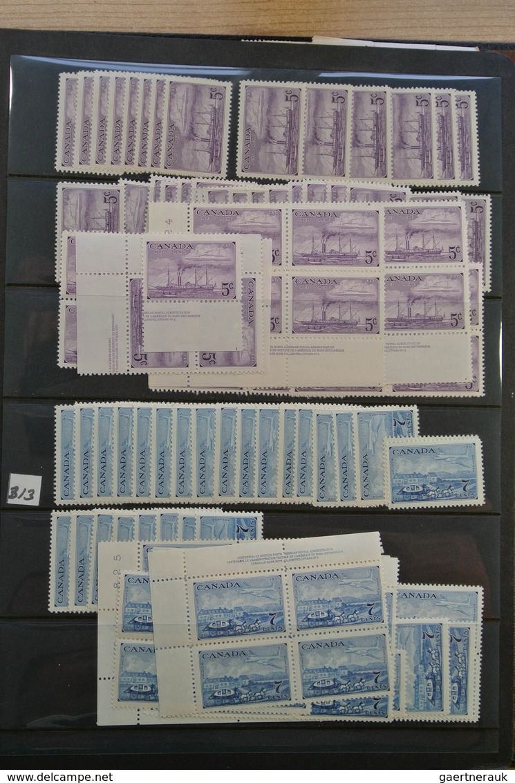 22349 Canada: 1902-1972. Extensive MNH and mint hinged stock Canada 1902-1972 in 4 stockbooks, including m