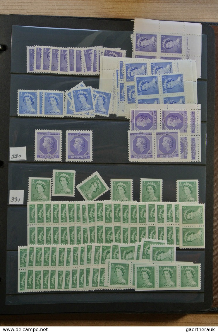 22349 Canada: 1902-1972. Extensive MNH and mint hinged stock Canada 1902-1972 in 4 stockbooks, including m