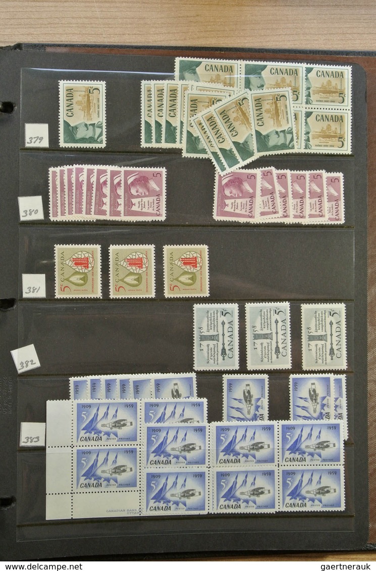 22349 Canada: 1902-1972. Extensive MNH and mint hinged stock Canada 1902-1972 in 4 stockbooks, including m