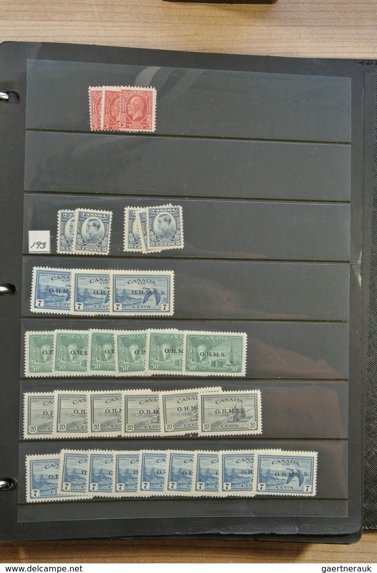 22349 Canada: 1902-1972. Extensive MNH and mint hinged stock Canada 1902-1972 in 4 stockbooks, including m