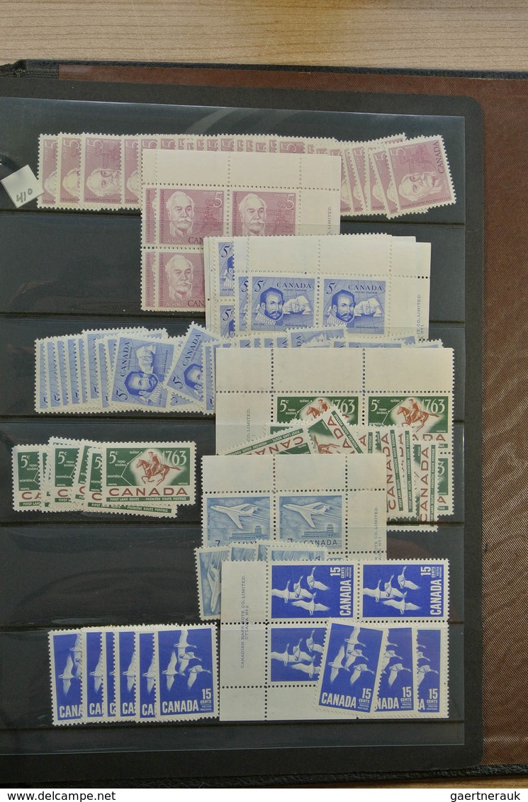 22349 Canada: 1902-1972. Extensive MNH and mint hinged stock Canada 1902-1972 in 4 stockbooks, including m