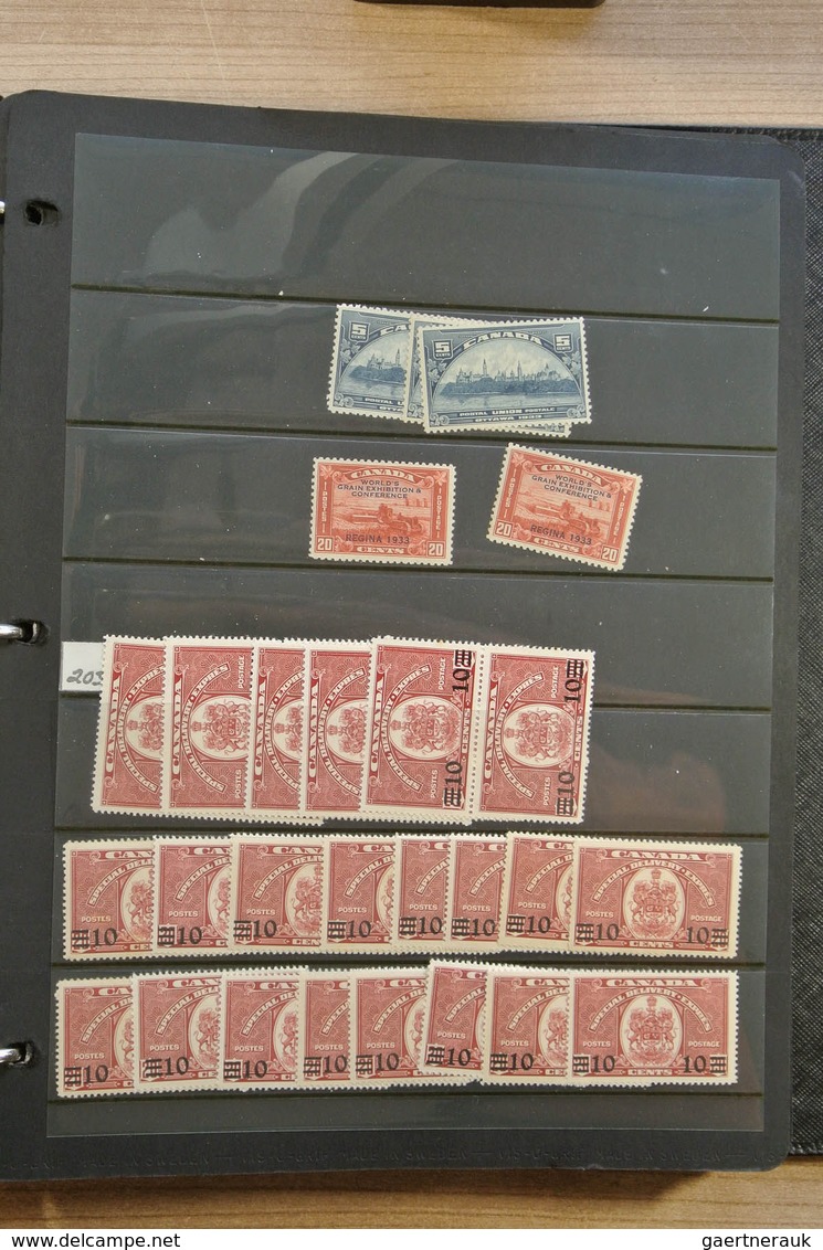 22349 Canada: 1902-1972. Extensive MNH and mint hinged stock Canada 1902-1972 in 4 stockbooks, including m