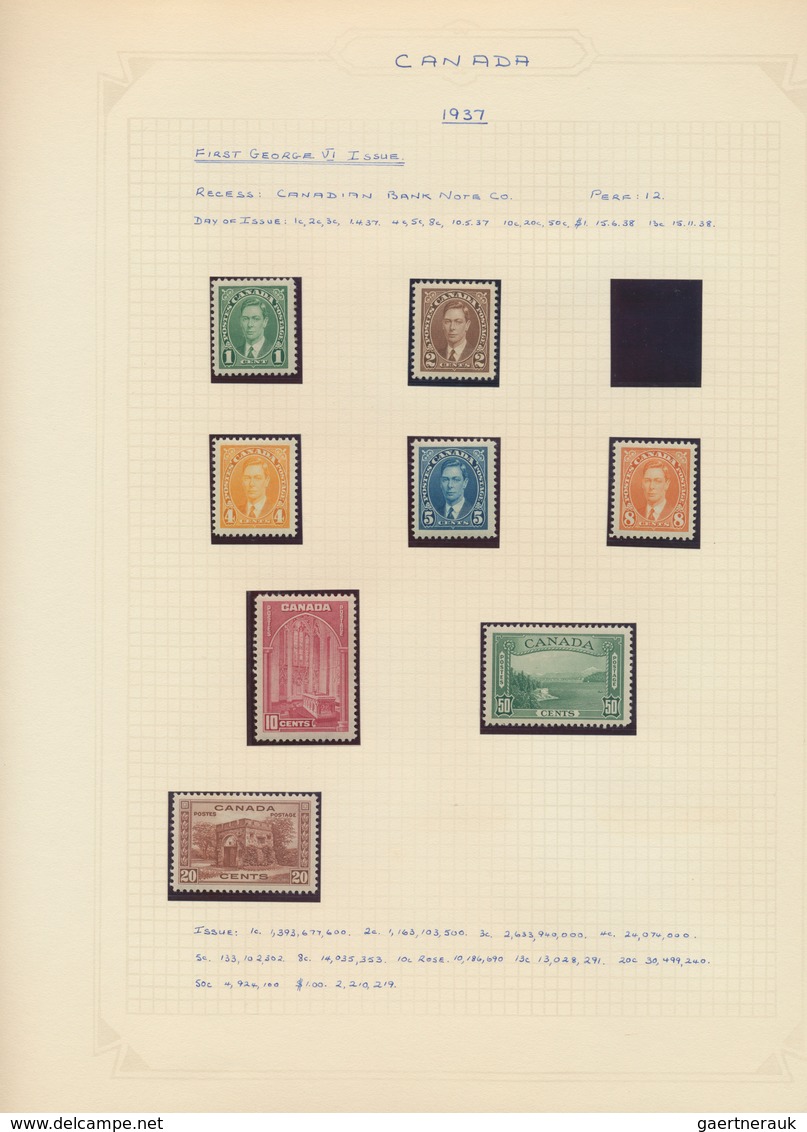 22352 Canada: 1937/1951, mint and used collection of the KGVI issues, neatly mounted on album pages, somew