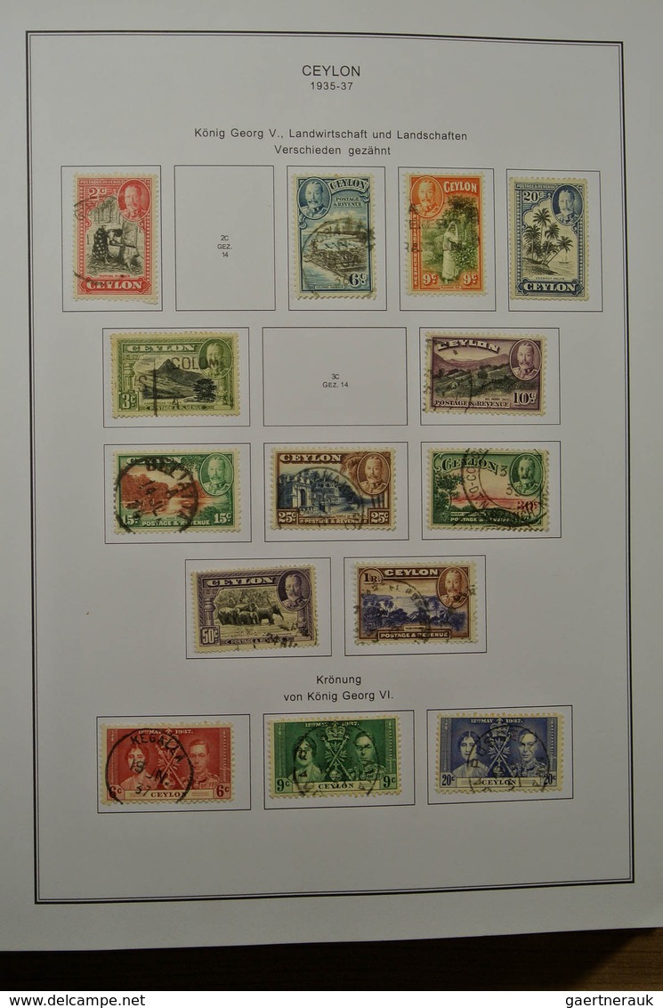 22362 Ceylon / Sri Lanka: 1857-1988. Well filled, used (most souvenir shets MNH) collection Ceylon 1857-19