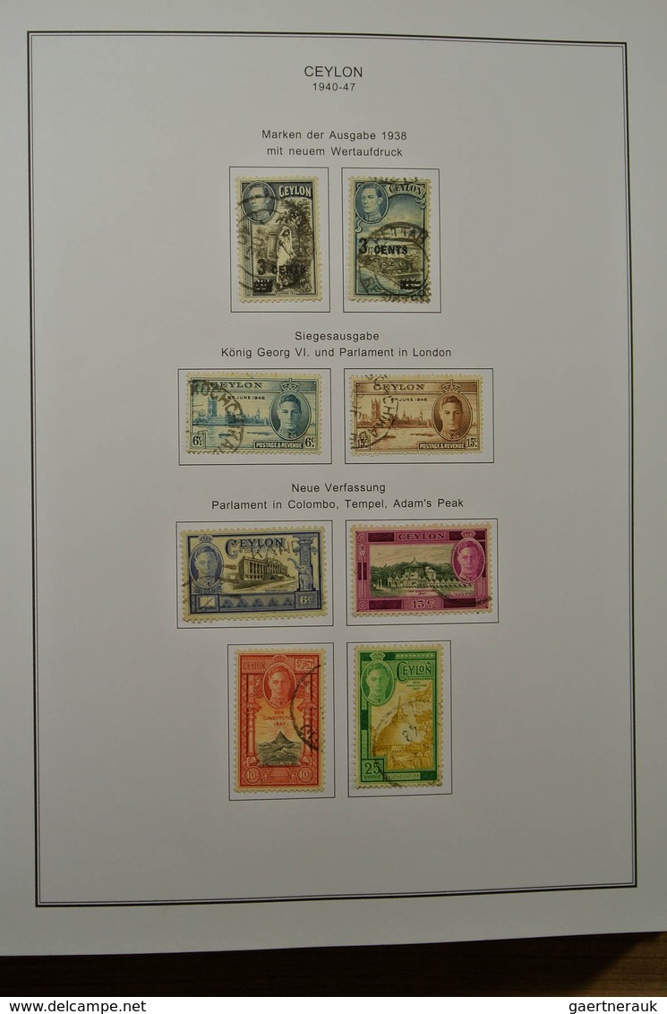 22362 Ceylon / Sri Lanka: 1857-1988. Well filled, used (most souvenir shets MNH) collection Ceylon 1857-19