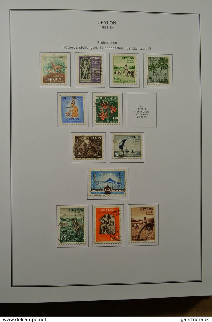 22362 Ceylon / Sri Lanka: 1857-1988. Well filled, used (most souvenir shets MNH) collection Ceylon 1857-19