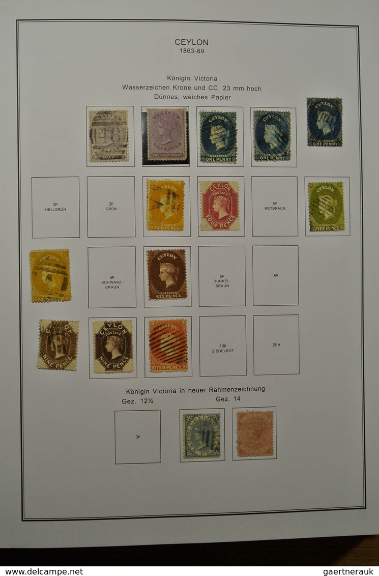 22362 Ceylon / Sri Lanka: 1857-1988. Well filled, used (most souvenir shets MNH) collection Ceylon 1857-19