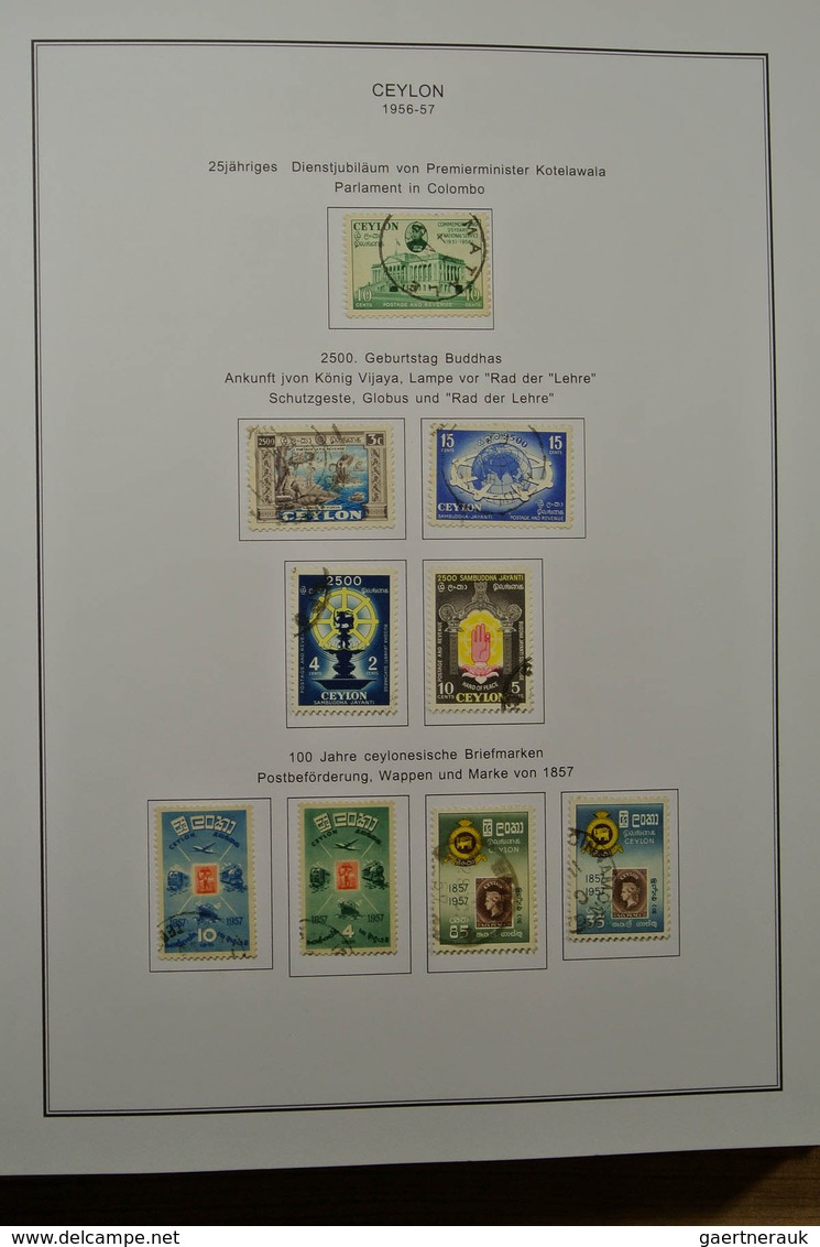 22362 Ceylon / Sri Lanka: 1857-1988. Well filled, used (most souvenir shets MNH) collection Ceylon 1857-19