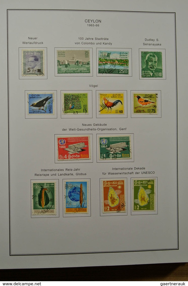 22362 Ceylon / Sri Lanka: 1857-1988. Well filled, used (most souvenir shets MNH) collection Ceylon 1857-19