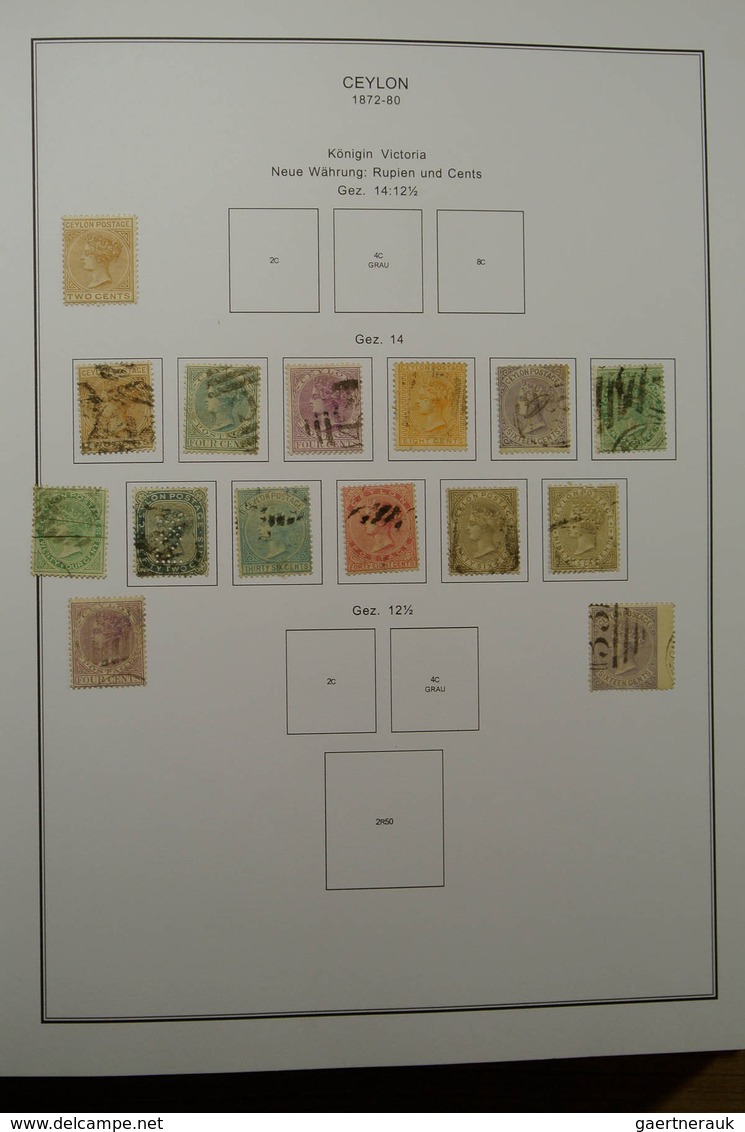 22362 Ceylon / Sri Lanka: 1857-1988. Well filled, used (most souvenir shets MNH) collection Ceylon 1857-19