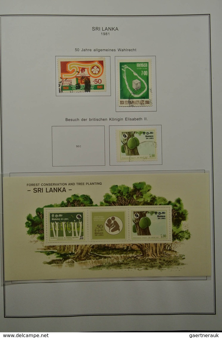 22362 Ceylon / Sri Lanka: 1857-1988. Well filled, used (most souvenir shets MNH) collection Ceylon 1857-19