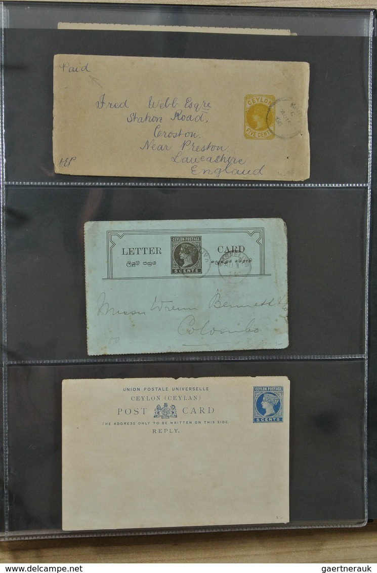 22373 Ceylon / Sri Lanka: Album With 44 Mint And Used Old Stationeries Of Ceylon. - Sri Lanka (Ceylan) (1948-...)