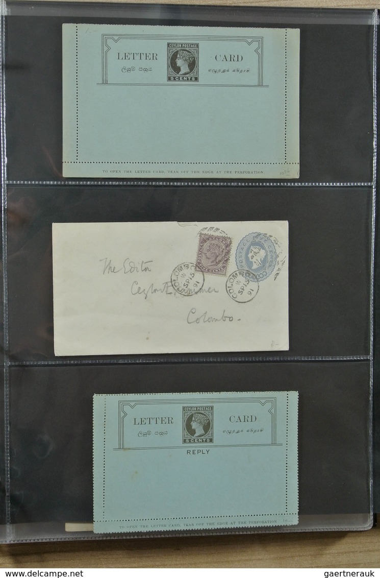 22373 Ceylon / Sri Lanka: Album with 44 mint and used old stationeries of Ceylon.