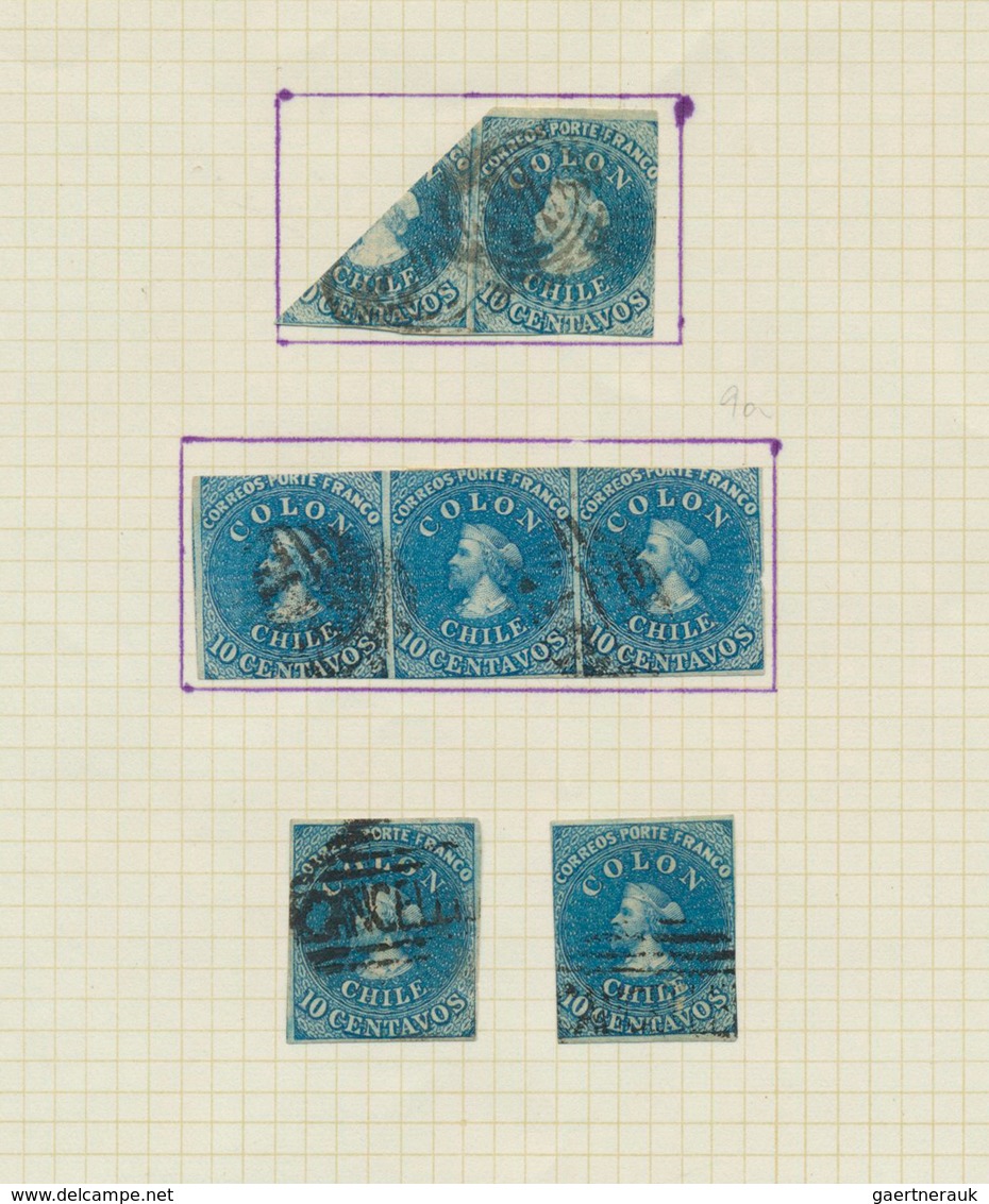 22374 Chile: 1853/1990 (ca.), Used And Mint Collection/accumulation On Leaves/stockpages, Main Value In Pr - Chili