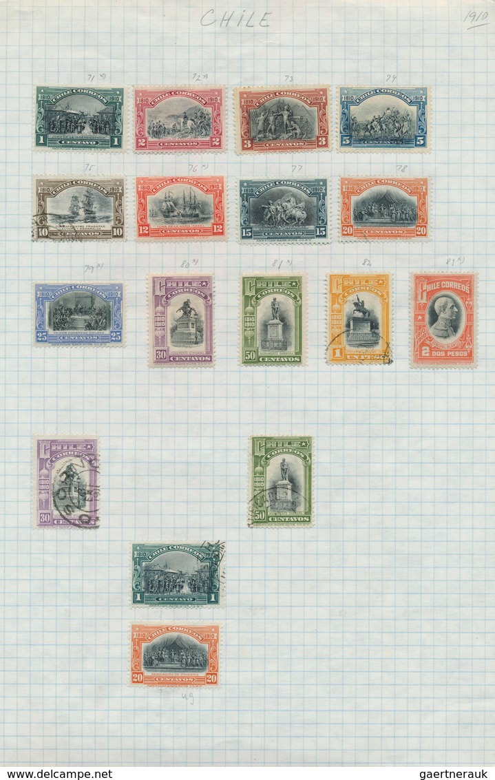 22374 Chile: 1853/1990 (ca.), Used And Mint Collection/accumulation On Leaves/stockpages, Main Value In Pr - Chili