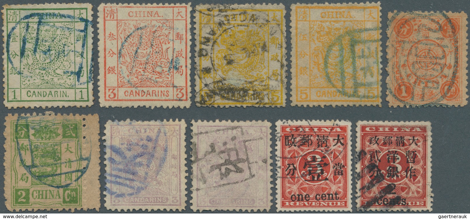 22379 China: 1878/1970 (ca.), Small Lot, Mostly Canceld Or Unused, Beginning With Large Dragon Incl. Bette - Autres & Non Classés