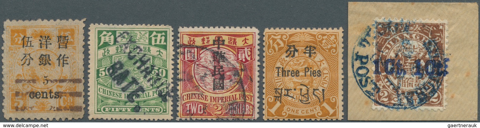 22379 China: 1878/1970 (ca.), Small Lot, Mostly Canceld Or Unused, Beginning With Large Dragon Incl. Bette - Autres & Non Classés