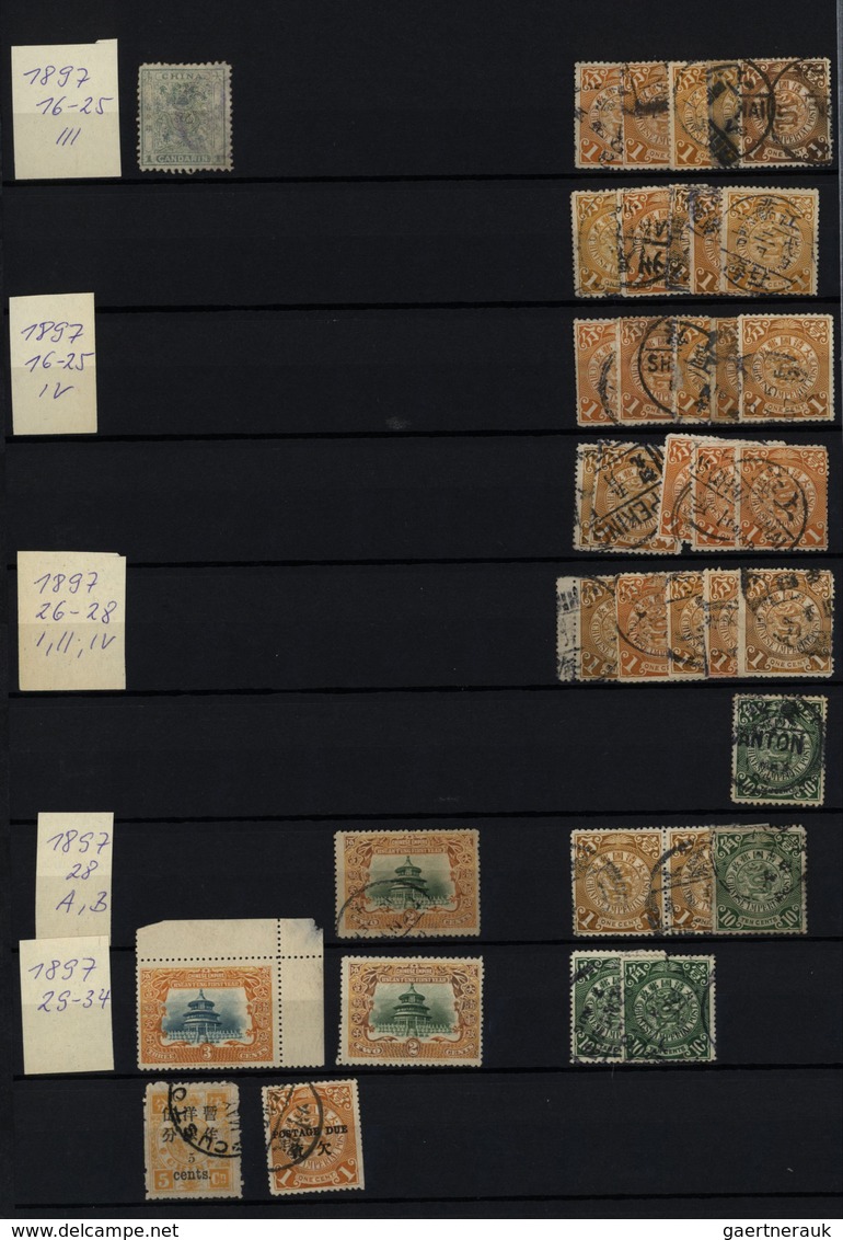 22383 China: 1888/1955 (ca.), Mainly Used In Two Large Lindner Stockbooks Inc. Pairs/strips/blocks - Autres & Non Classés