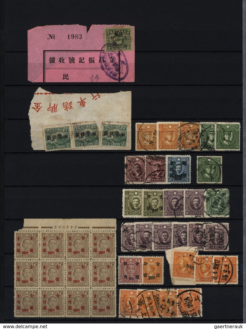 22383 China: 1888/1955 (ca.), mainly used in two large Lindner stockbooks inc. pairs/strips/blocks