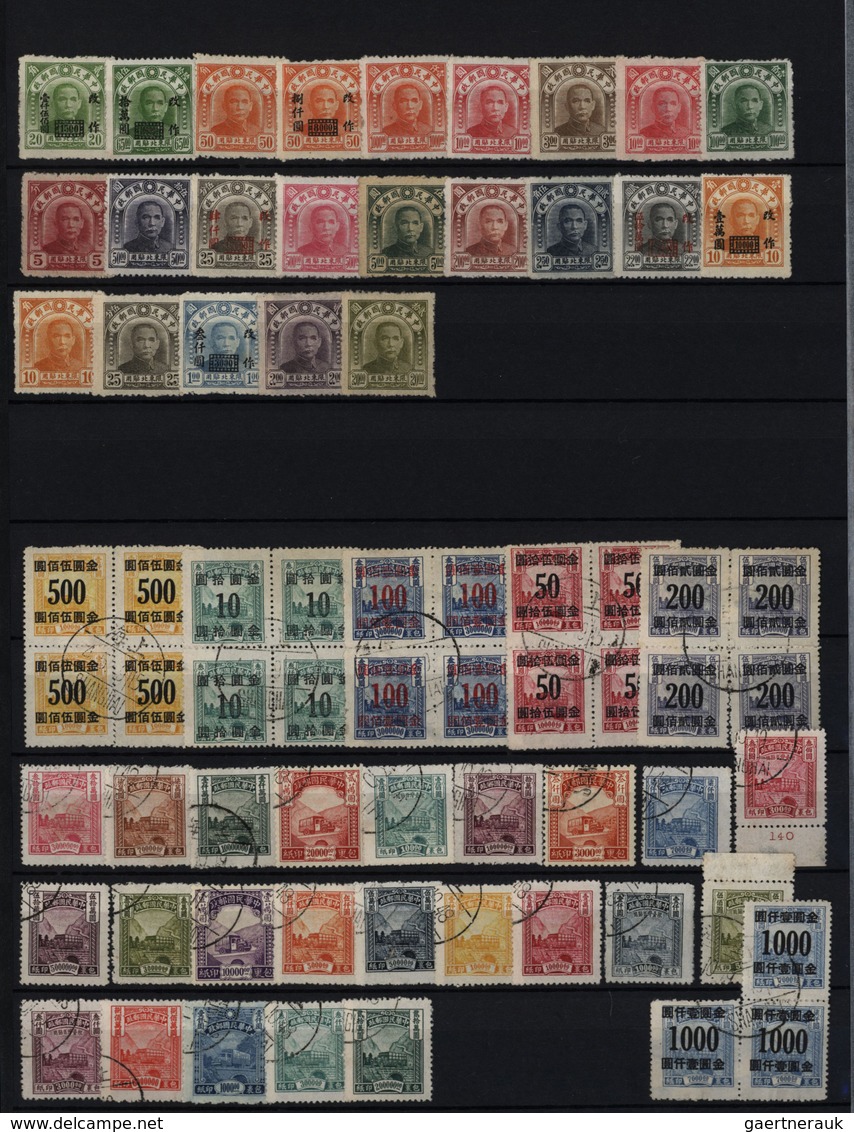22383 China: 1888/1955 (ca.), mainly used in two large Lindner stockbooks inc. pairs/strips/blocks