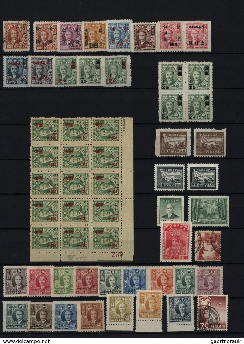 22383 China: 1888/1955 (ca.), mainly used in two large Lindner stockbooks inc. pairs/strips/blocks