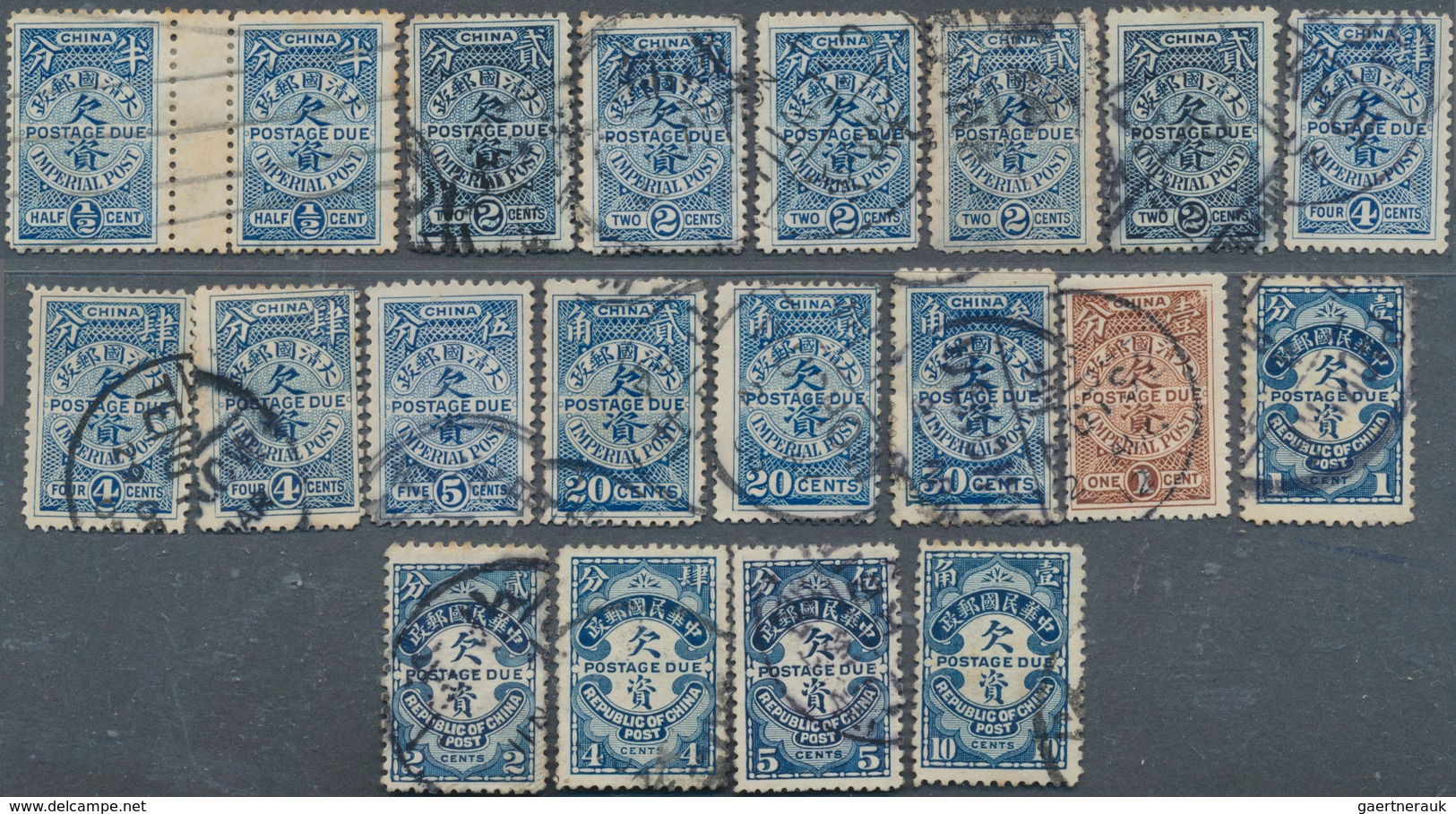 22390 China: 1899/1926 (ca.), Mostly Bisected Bilingual Postmark On Coiling Dragons To Junks (137) Plus On - Autres & Non Classés