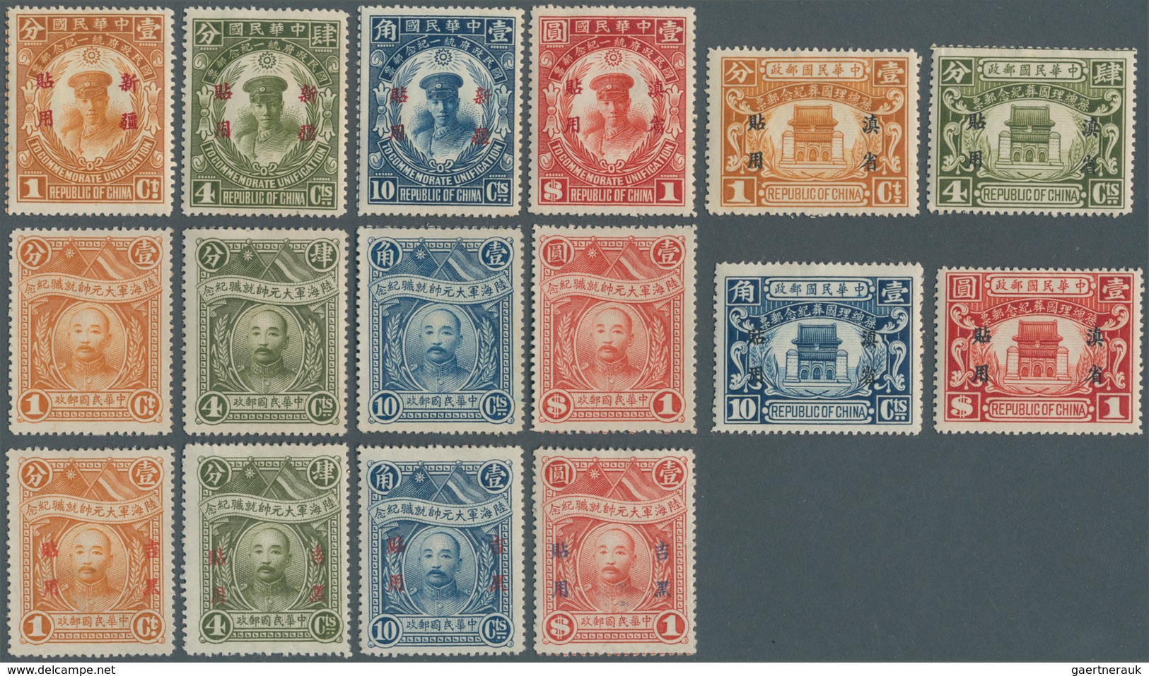 22393 China: 1908/46, Unused Mounted Mint Or NG As Issued On Stockcards Inc. Four Sets With Ovpt. "restric - Autres & Non Classés