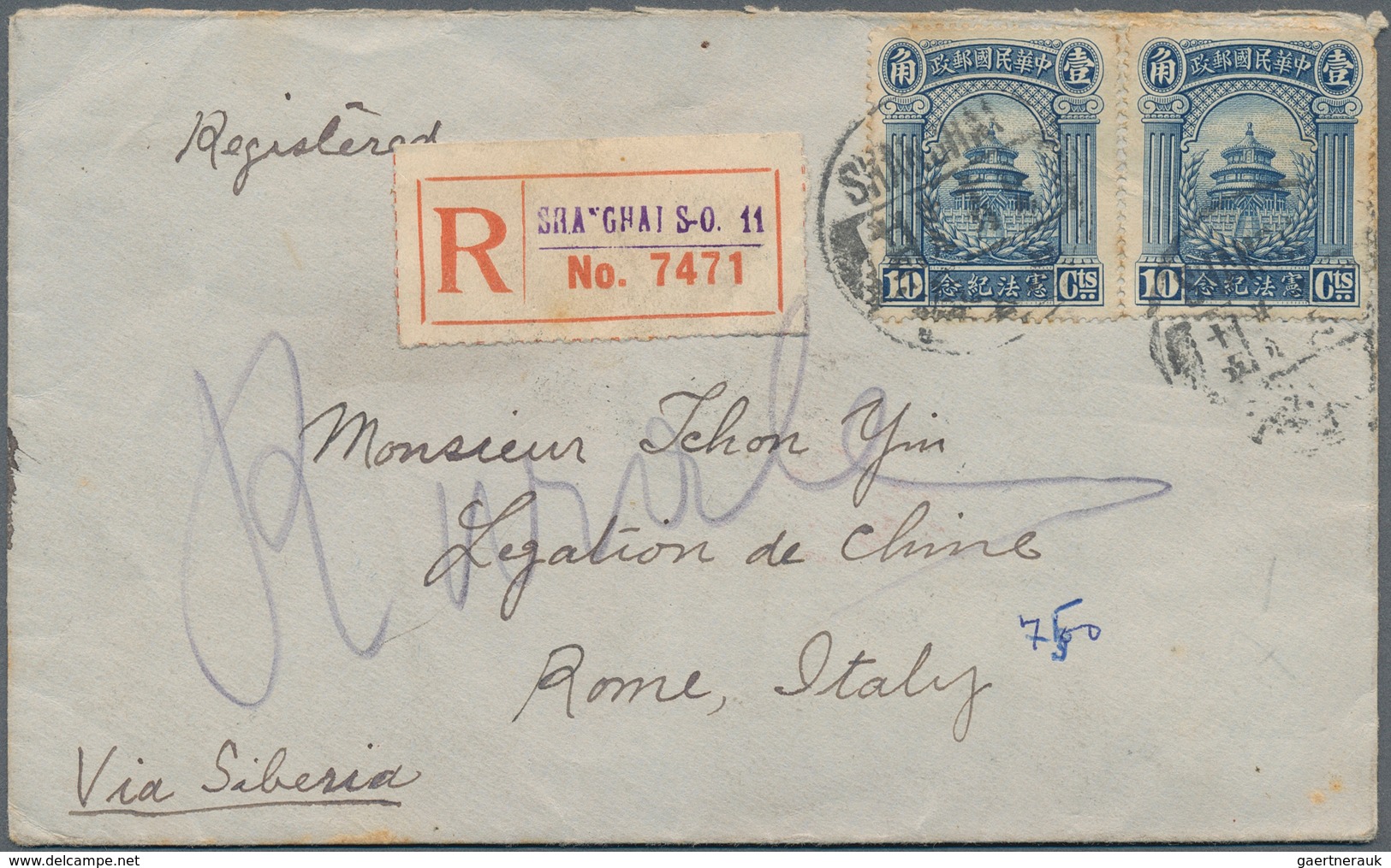 22399 China: 1923/38, Covers (4 Inc. 1/2 S. Martyr On Nanking Local Cover With Boxed 1934 Commemorative Pm - Autres & Non Classés