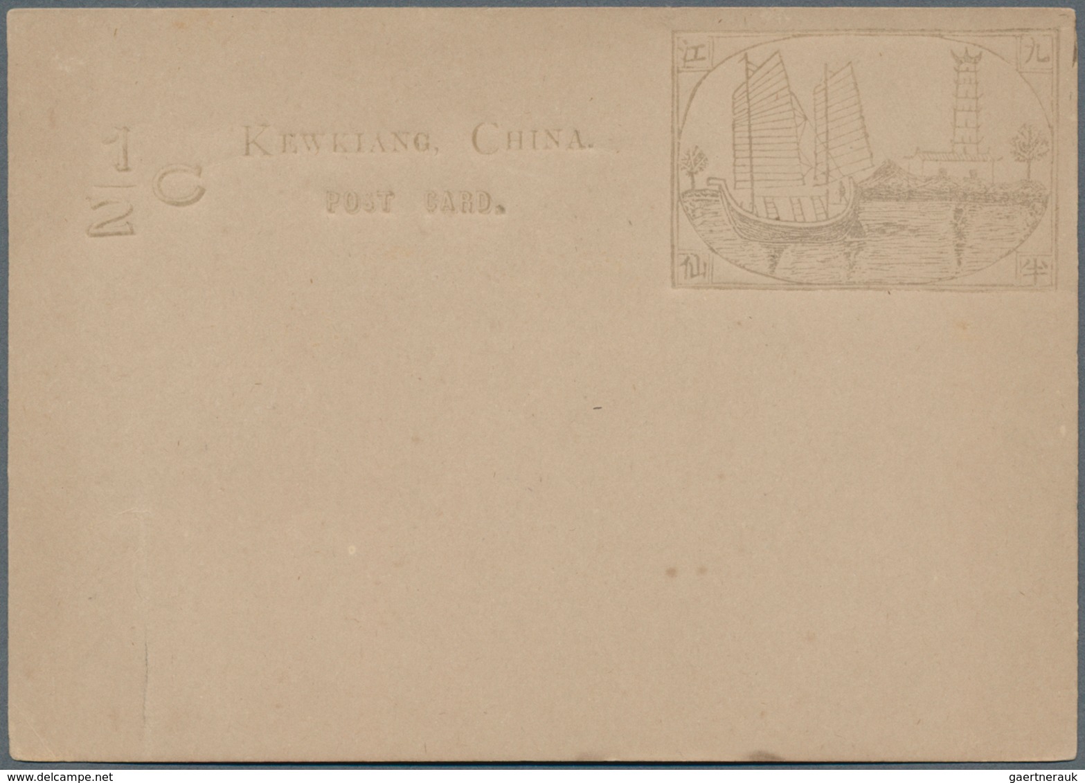 22410 China - Ganzsachen: Local Posts, mint stationery, Kewking card 1/2 C. (7, shades), Chinkiang card 1