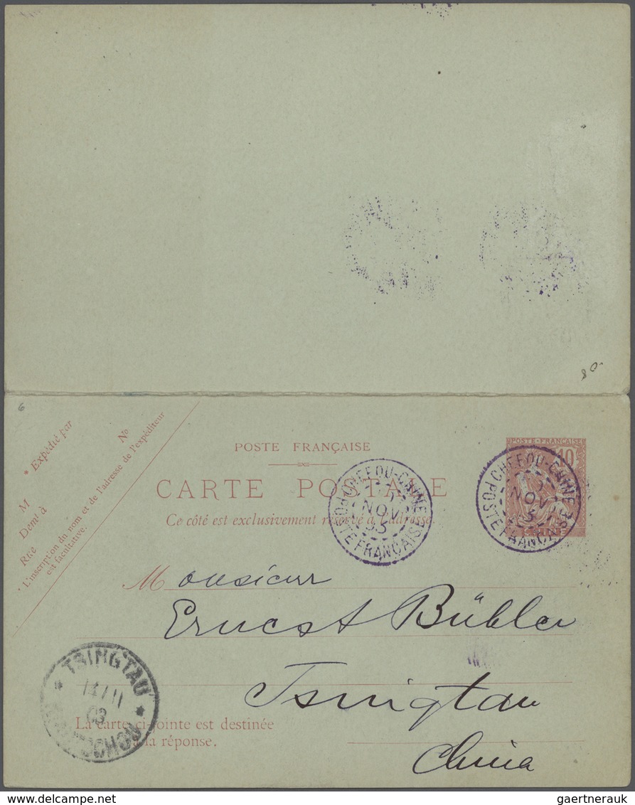 22420 China - Fremde Postanstalten / Foreign Offices: France, 1896/1904, Cards 10 C. (2) Used Han-keou Or - Autres & Non Classés