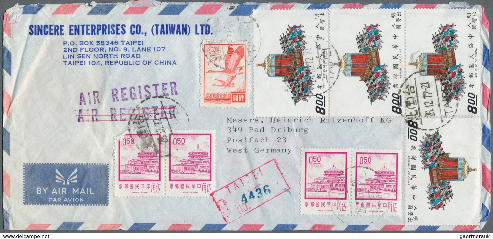 22445 China - Volksrepublik: 1955/2008 (ca.), Covers/used Ppc Of PR China (52), Also Taiwan (56) And Hong - Autres & Non Classés