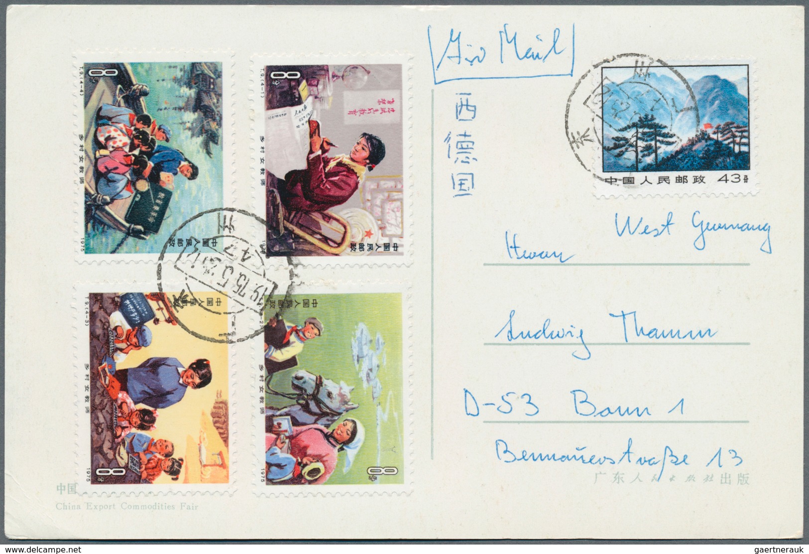 22453 China - Volksrepublik: 1965/87, covers (14), used ppc (2) to West Germany, inc. several with complet