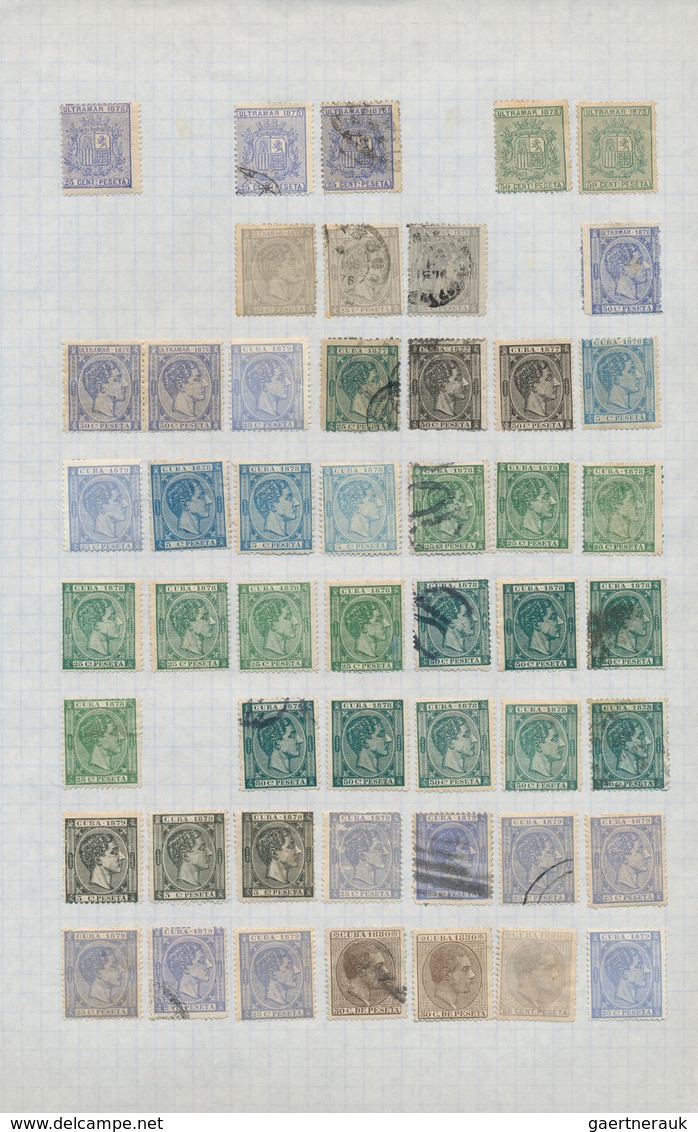 22481 Cuba: 1855/1980 (ca.), Cuba/Puerto Rico, Used And Mint Collection/accumulation On Leaves/stockpages, - Andere & Zonder Classificatie