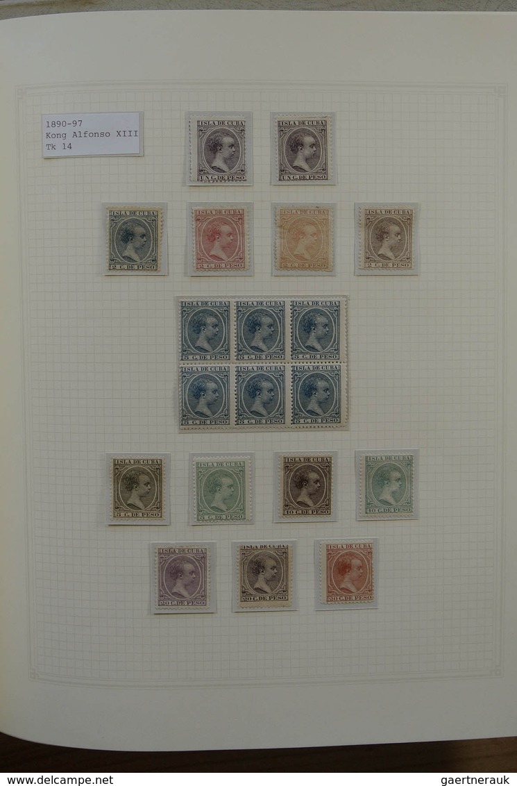 22486 Cuba: 1875-1958. Well filled, mint hinged and used collection Cuba 1875-1958 in 2 blanc albums, incl