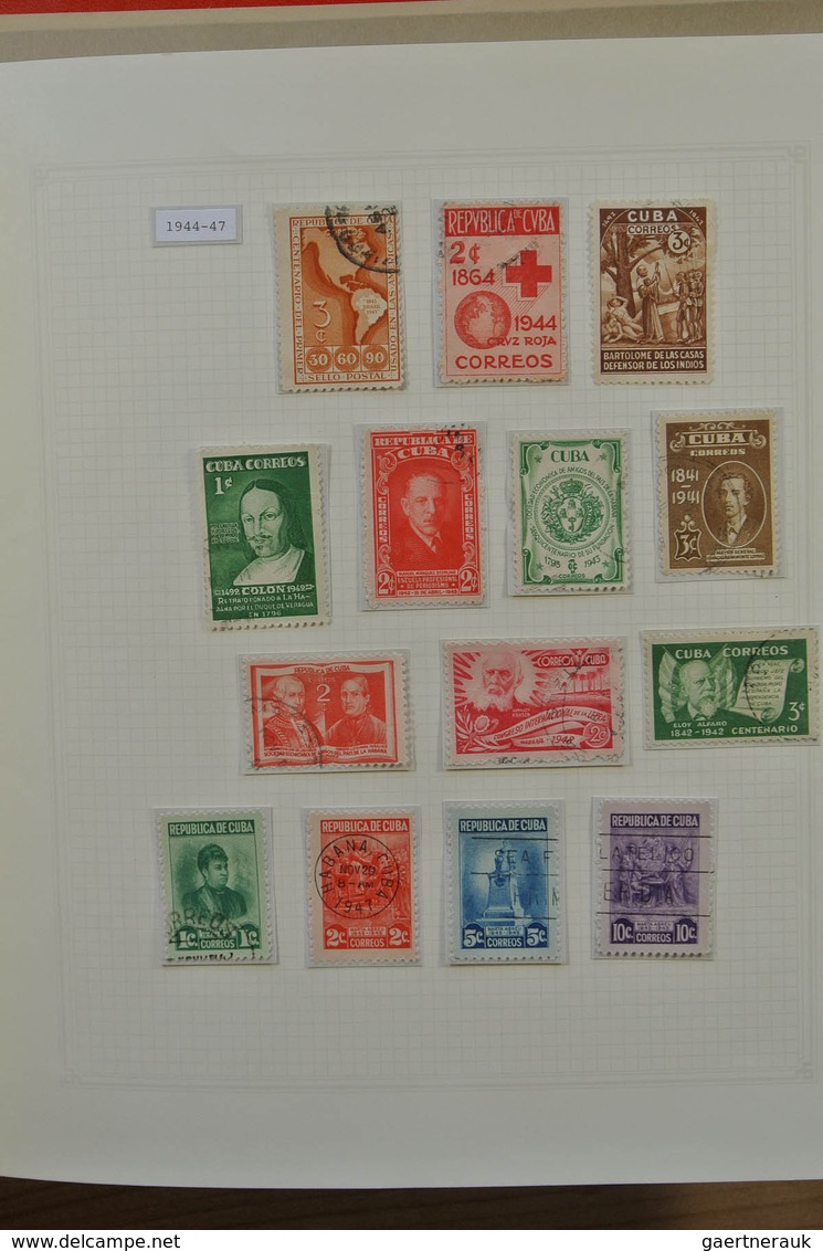 22486 Cuba: 1875-1958. Well filled, mint hinged and used collection Cuba 1875-1958 in 2 blanc albums, incl