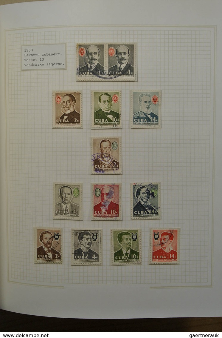 22486 Cuba: 1875-1958. Well filled, mint hinged and used collection Cuba 1875-1958 in 2 blanc albums, incl
