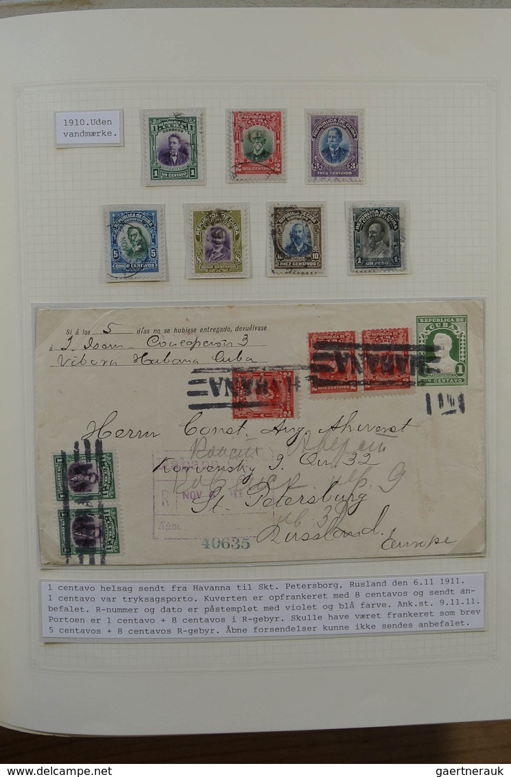 22486 Cuba: 1875-1958. Well filled, mint hinged and used collection Cuba 1875-1958 in 2 blanc albums, incl