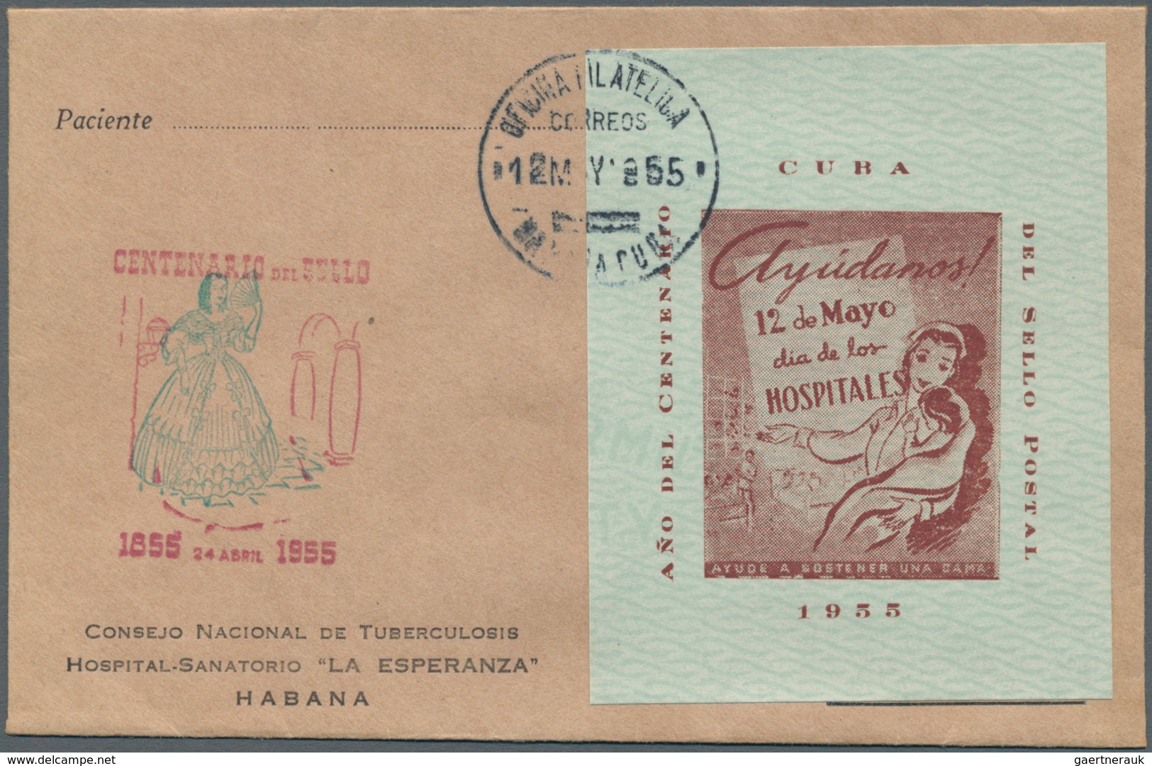 22490 Cuba: 1947/1955, Lot Of 14 F.d.c. With Charity Labels And Souvenir Sheets "Tuberculosis Fighting", O - Autres & Non Classés