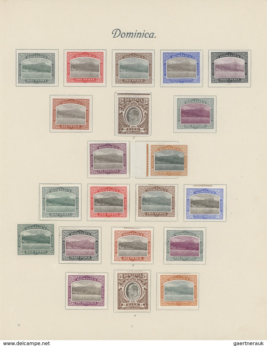 22501 Dominica: 1877-86, Collection Mint And Used On Four Album Leaves Including SG 9 Mint Hinged And Othe - Dominique (...-1978)