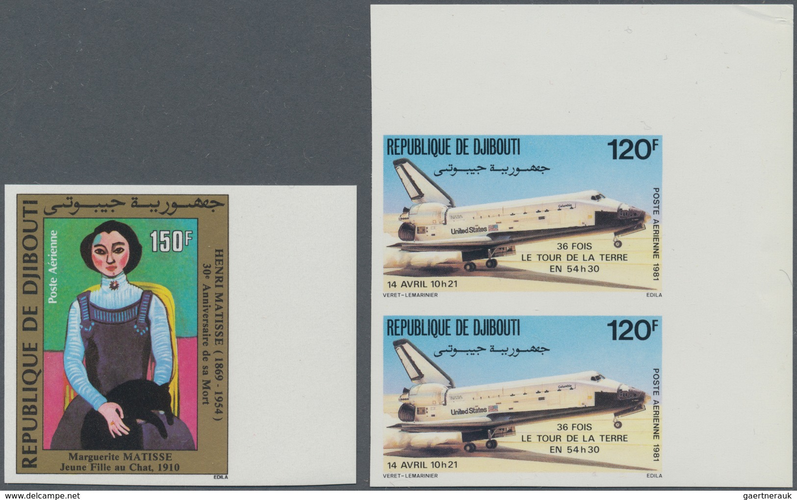 22506 Dschibuti: 1979/1984 (ca.), Accumulation In Box With Stamps And Miniature Sheets Mostly IMPERFORATE - Djibouti (1977-...)