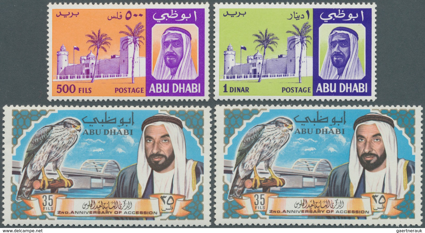 22515 Dubai: 1963/1964, Accumulation In Album With Many Complete Sets, Imperforate Issues, Miniature Sheet - Dubai