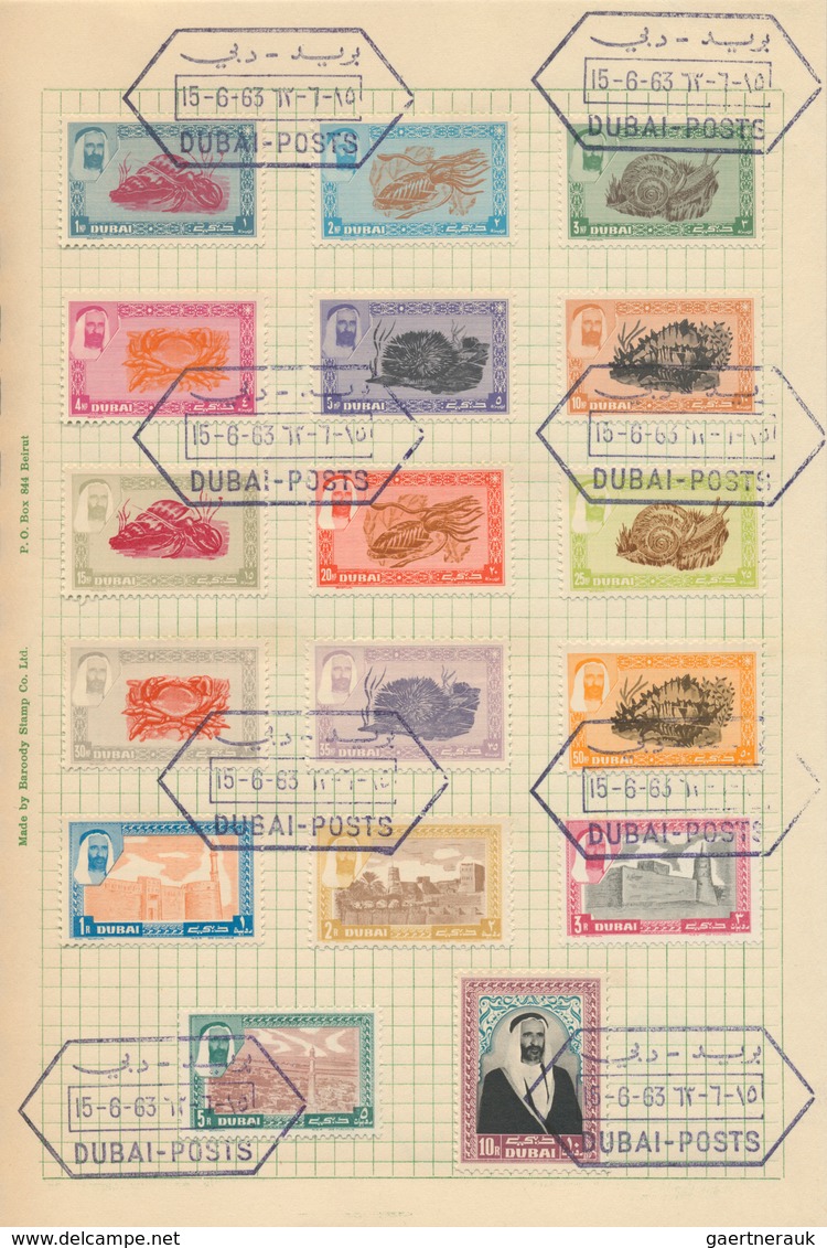 22517 Dubai: 1963/1964, Presentation Booklet With 24 Pages (cover With Some Glueing Marks), Comprising Mic - Dubai