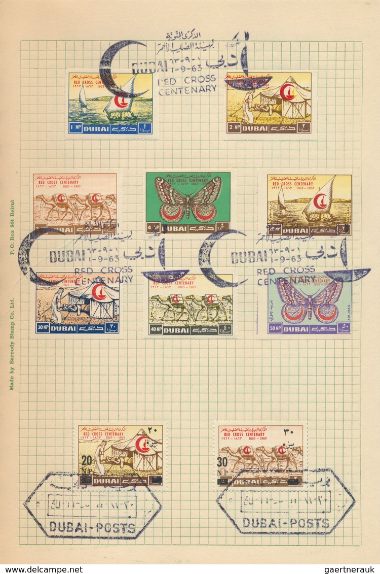 22517 Dubai: 1963/1964, Presentation Booklet With 24 Pages (cover With Some Glueing Marks), Comprising Mic - Dubai