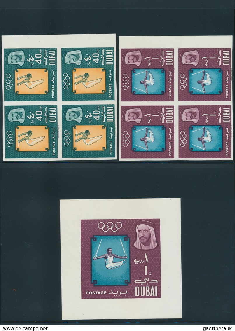 22532 Dubai: 1964/1972, U/m Assortment Incl. Se-tenants, Mini Sheets, Attractive Thematics Etc. - Dubai