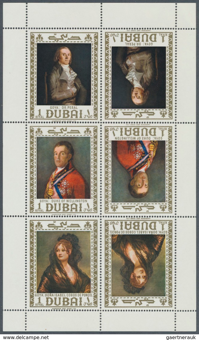 22549 Dubai: 1967, Goya Paintings, 170 Se-tenant Tête-bêche Sheets Unmounted Mint. Michel Nos. 292/94, 2.8 - Dubai