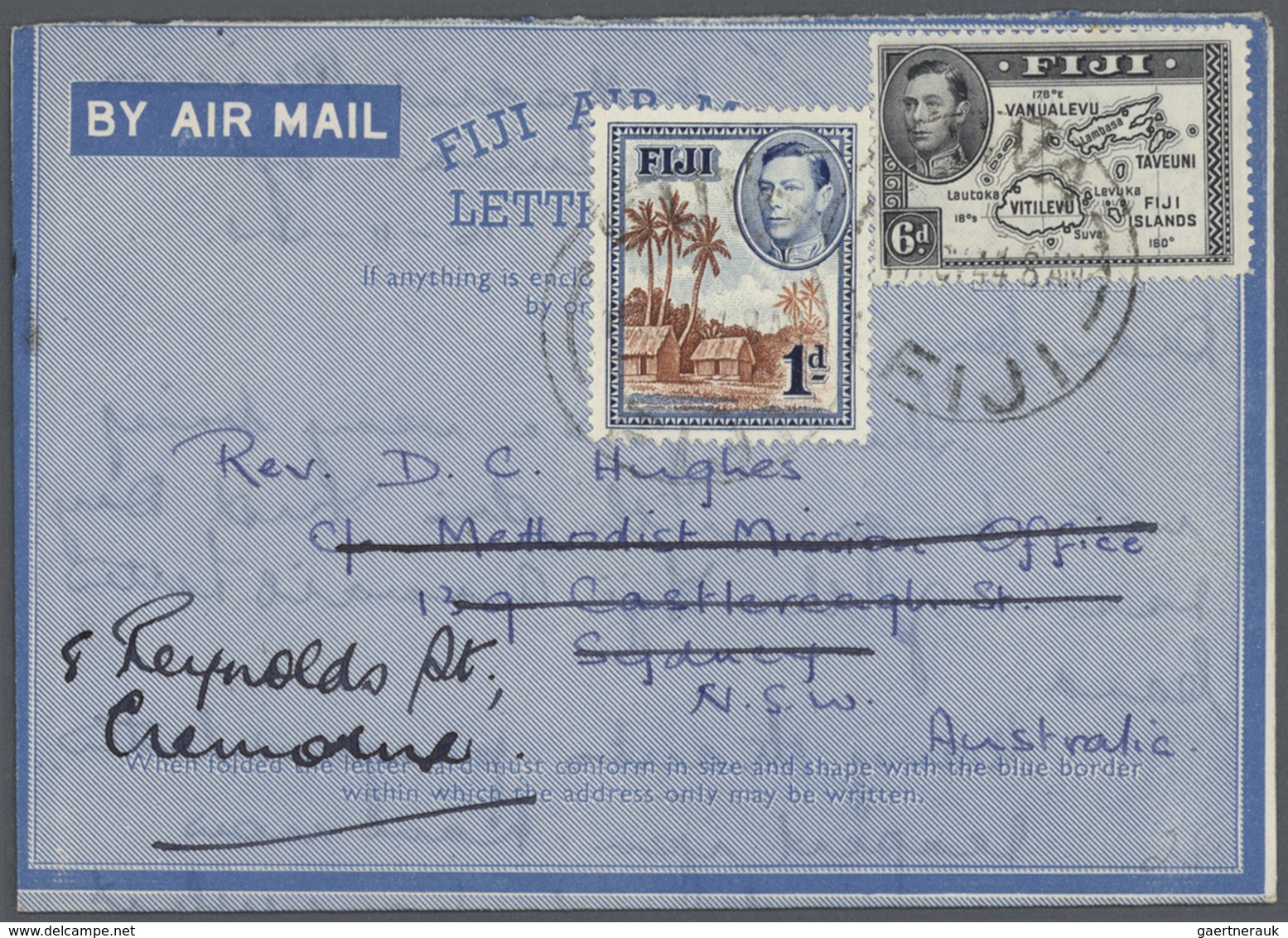 22566 Fiji-Inseln: 1944/1990 (ca.), accumulation with about 540 unused and used/CTO airletters and AEROGRA