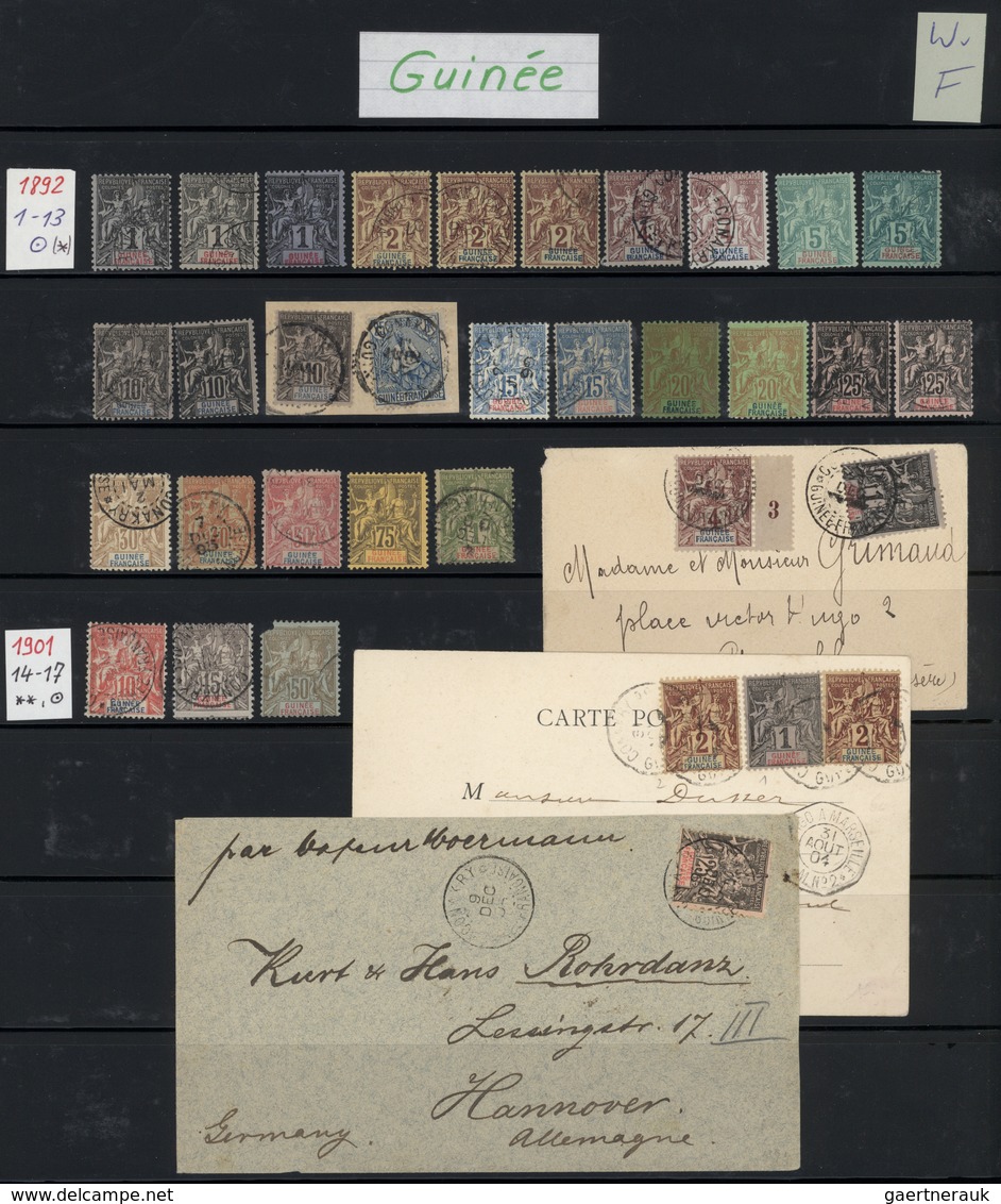 22568 Französisch-Guinea: 1893/1913, Collection On Stockpages Incl. Groupe Series And Especially 57 Entire - Autres & Non Classés