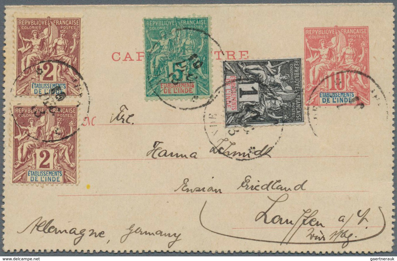 22572 Französisch-Indien: 1865/1914, Collection On Stockpages With Main Value In The Apprx. 66 Entires Inc - Lettres & Documents